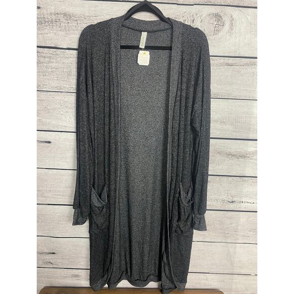 New Together Clothing Charcoal Gray Long Cardigan with Pockets - Medium - Picture 1 of 3